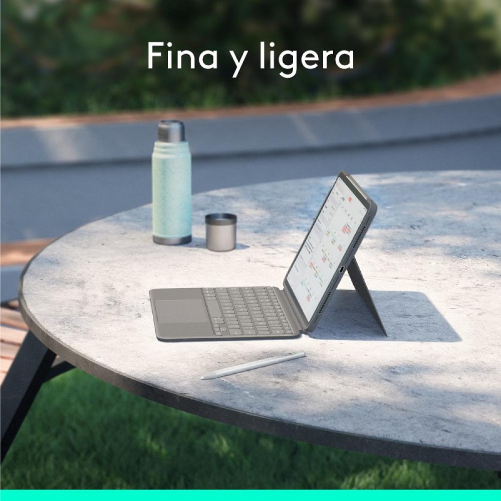 Logitech - Combo Touch, iPad Air 11 in (M2), iPad Air (4.ª y 5.ª Gen. - 2020, 2022), Funda con Teclado - Teclado retroiluminado