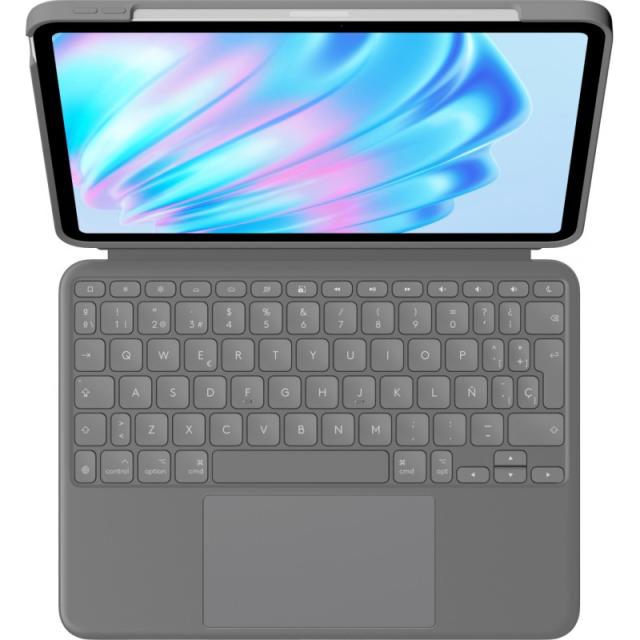 Logitech - Combo Touch, iPad Air 11 in (M2), iPad Air (4.ª y 5.ª Gen. - 2020, 2022), Funda con Teclado - Teclado retroiluminado