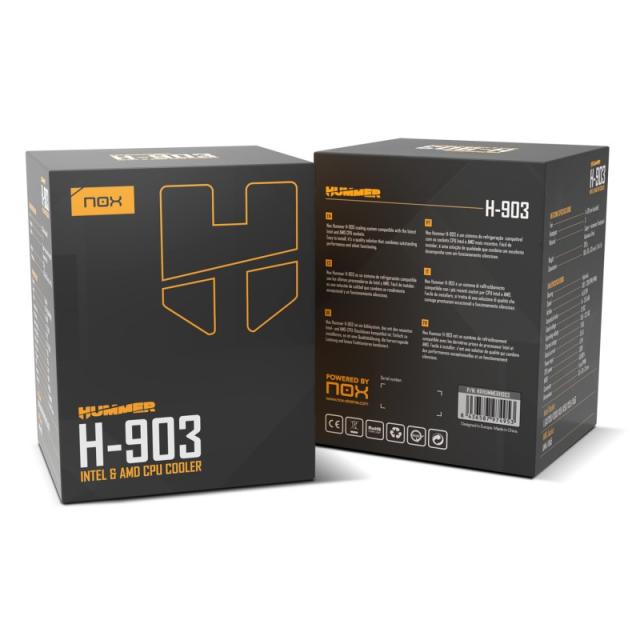 NOX - Hummer H-903 Procesador Refrigerador de aire 9,2 cm Negro