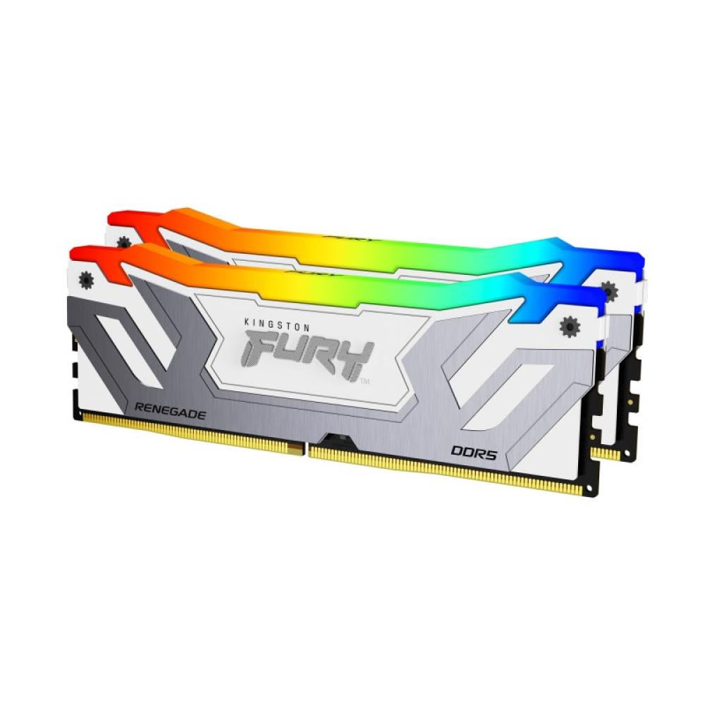 Kingston Technology - FURY 48GB 8400MT/s DDR5 CL40 CUDIMM (Kit de 2) Renegade RGB Blanco XMP