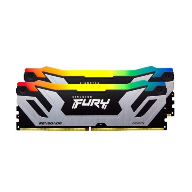 Kingston Technology - FURY 48GB 8400MT/s DDR5 CL40 CUDIMM (Kit de 2) Renegade RGB Silver XMP