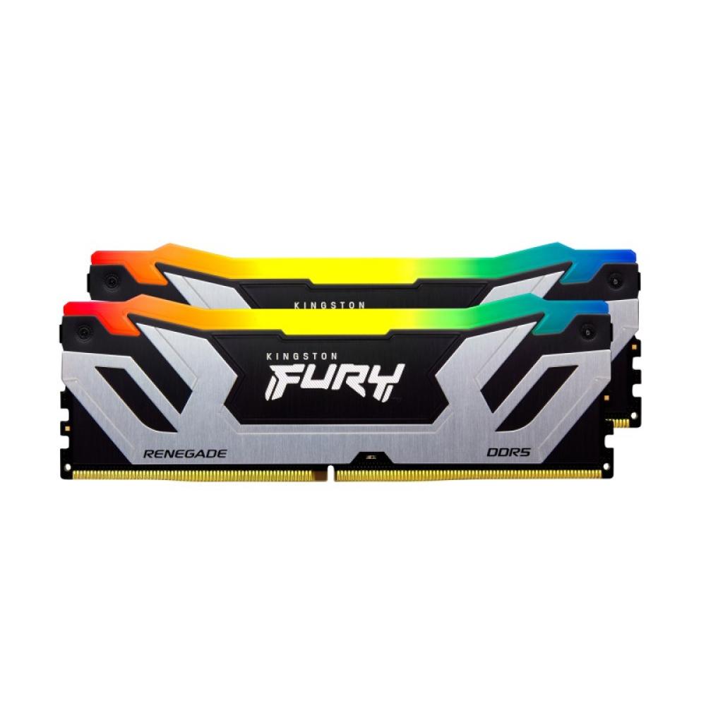 Kingston Technology - FURY 48GB 8400MT/s DDR5 CL40 CUDIMM (Kit de 2) Renegade RGB Silver XMP