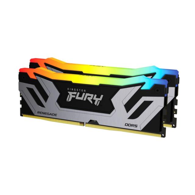 Kingston Technology - FURY 48GB 8400MT/s DDR5 CL40 CUDIMM (Kit de 2) Renegade RGB Silver XMP