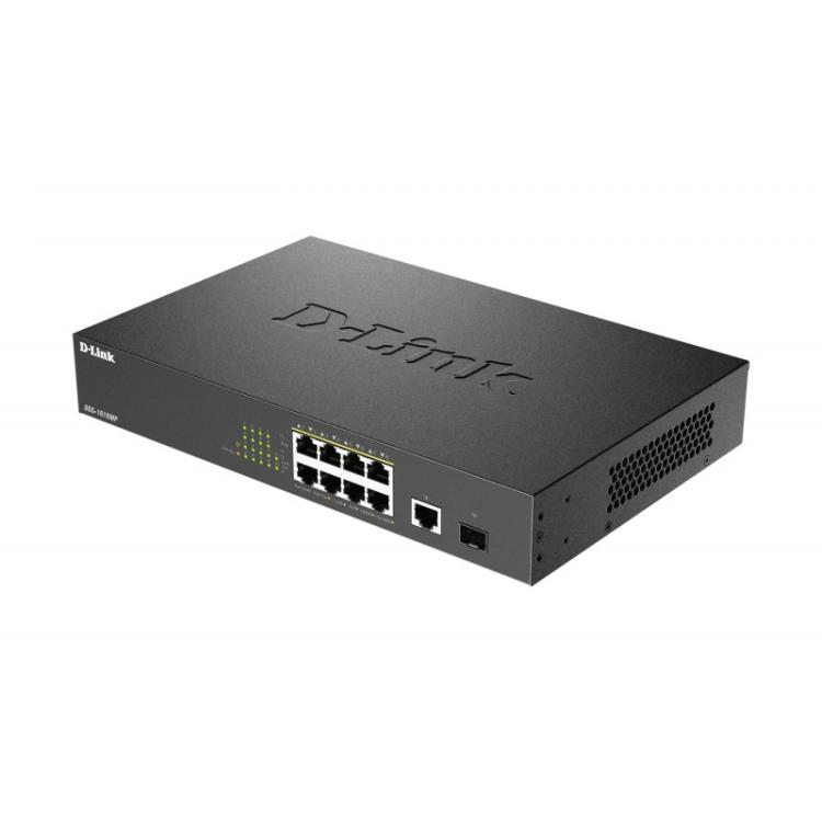 D-Link - DGS-1010MP/E switch No administrado L2 Gigabit Ethernet (10/100/1000) Energía sobre Ethernet (PoE) 1U Negro