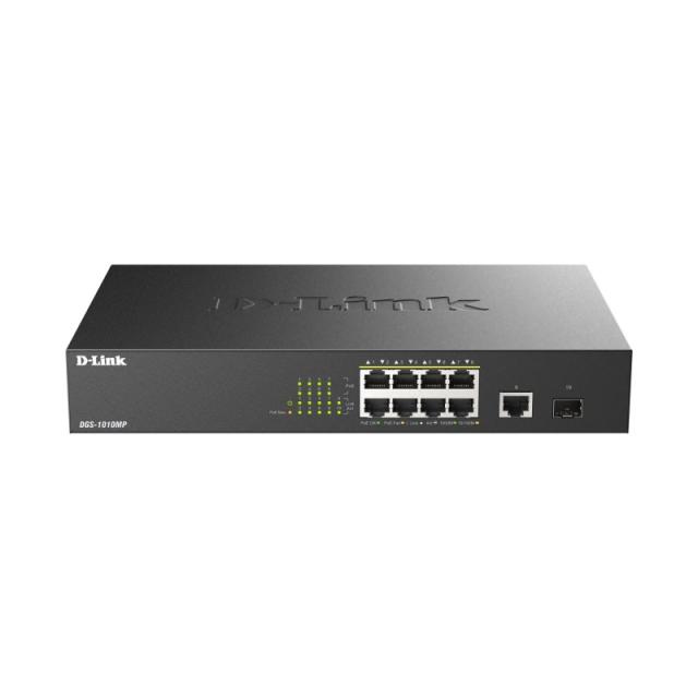 D-Link - DGS-1010MP/E switch No administrado L2 Gigabit Ethernet (10/100/1000) Energía sobre Ethernet (PoE) 1U Negro