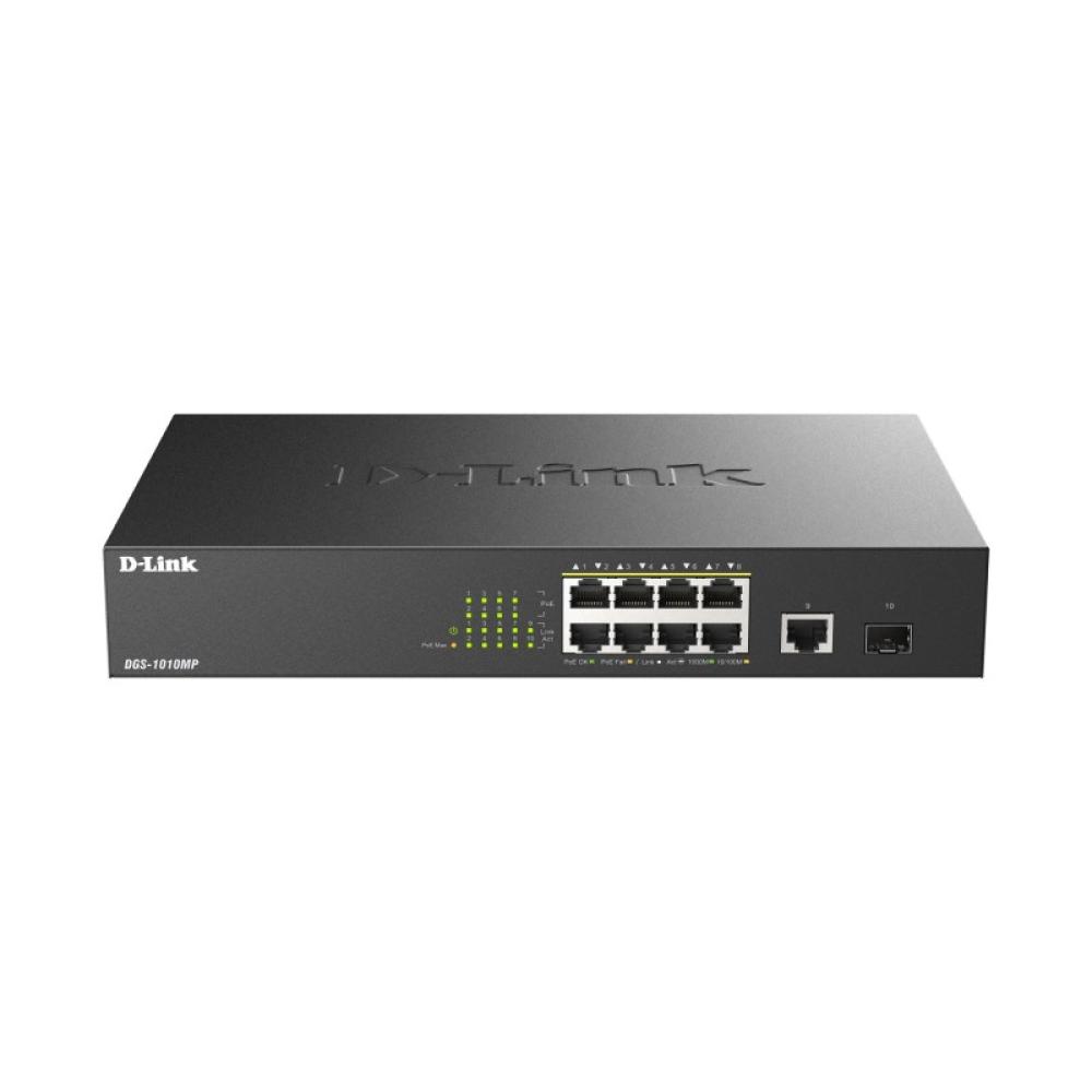 D-Link - DGS-1010MP/E switch No administrado L2 Gigabit Ethernet (10/100/1000) Energía sobre Ethernet (PoE) 1U Negro