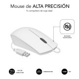 SUBBLIM - Teclado Ergonómico y ratón Combo Business Slim Silencioso con cable USB Blanco
