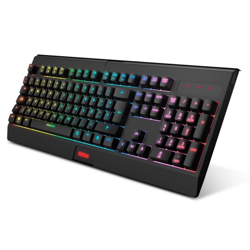Krom - KABALA teclado Ratón incluido Juego RF inalámbrico QWERTY Español Negro