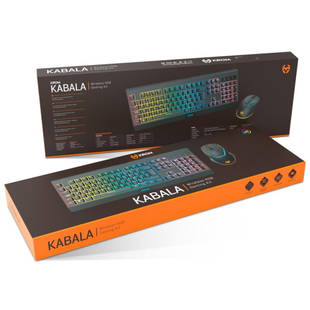 Krom - KABALA teclado Ratón incluido Juego RF inalámbrico QWERTY Español Negro