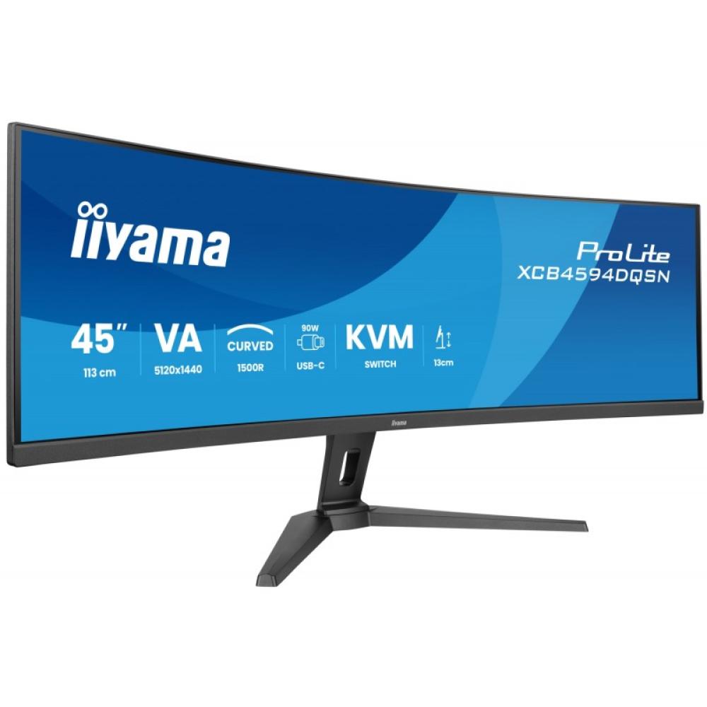 iiyama - G-MASTER 45"LCD Curved Bus. UWQHD pantalla para PC 113 cm (44.5") 5120 x 1440 Pixeles Dual QHD LED Negro