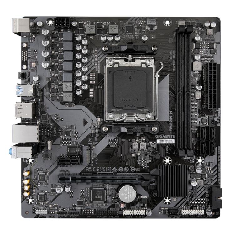 GIGABYTE - A620M H Placa base - Soporta CPUs AMD Ryzen 8000, VRM digital de 5+2+2 fases, hasta 7200MHz DDR5 (OC), 1xPCIe 4.0 M.2
