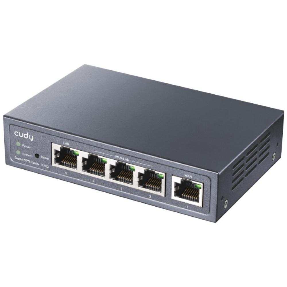 Cudy - Gigabit Multi-WAN VPN router Ethernet rápido, Gigabit Ethernet Gris