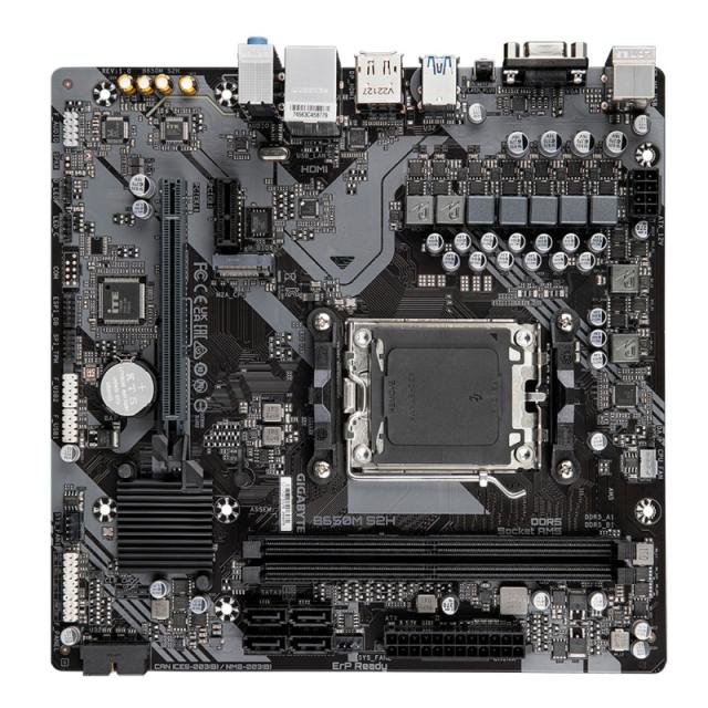 GIGABYTE - B650M S2H Placa base - AMD Ryzen serie 9000, VRM de 5+2+2 fases, hasta 6400 MHz DDR5 (OC), 1xPCIe 4.0 M.2, LAN GbE, U