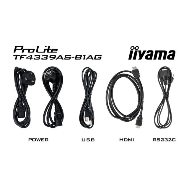 iiyama - TF4339AS-B1AG pantalla para PC 108 cm (42.5") 3840 x 2160 Pixeles 4K Ultra HD LED Pantalla táctil Negro