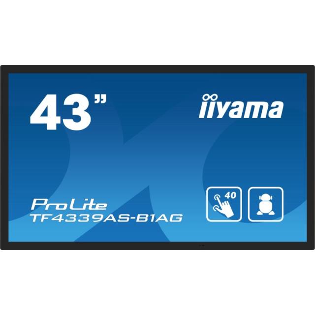 iiyama - TF4339AS-B1AG pantalla para PC 108 cm (42.5") 3840 x 2160 Pixeles 4K Ultra HD LED Pantalla táctil Negro