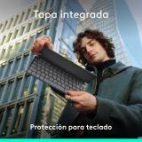 Logitech - Keys-To-Go 2, teclado inalámbrico portátil para iPad con tapa integrada, estilizado y compacto, para iPad, iPhone, Ma