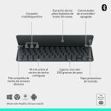 Logitech - Keys-To-Go 2, teclado inalámbrico portátil para iPad con tapa integrada, estilizado y compacto, para iPad, iPhone, Ma