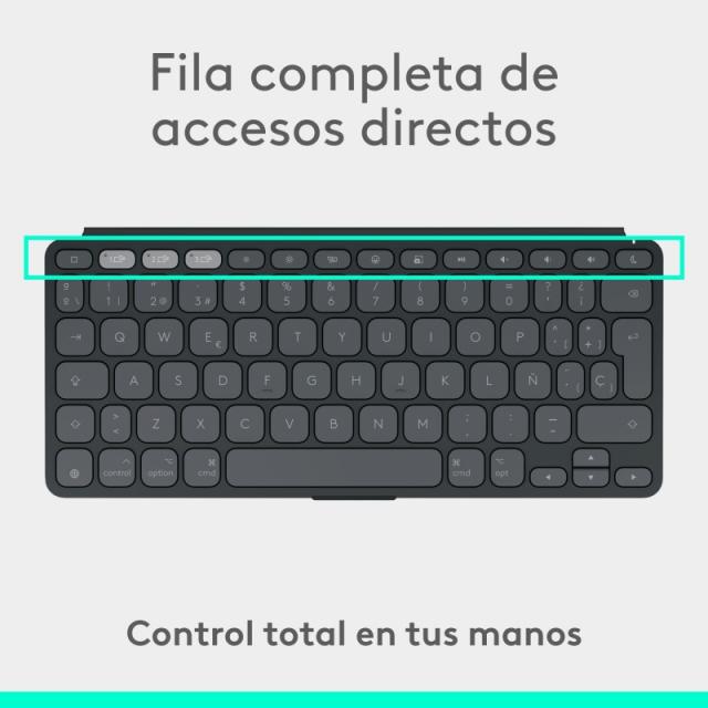 Logitech - Keys-To-Go 2, teclado inalámbrico portátil para iPad con tapa integrada, estilizado y compacto, para iPad, iPhone, Ma