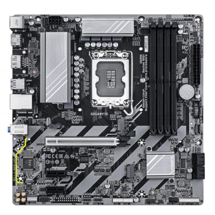 GIGABYTE - B860M D3HP Placa base - CPUs Intel Core Ultra, VRM de 4+1+2+1 fases, hasta 9066MHz DDR5, 2xPCIe 4.0 M.2, LAN GbE, USB