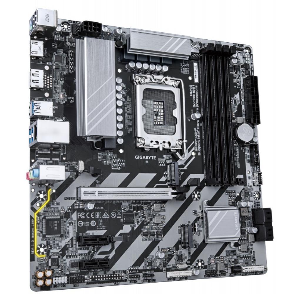 GIGABYTE - B860M D3HP Placa base - CPUs Intel Core Ultra, VRM de 4+1+2+1 fases, hasta 9066MHz DDR5, 2xPCIe 4.0 M.2, LAN GbE, USB
