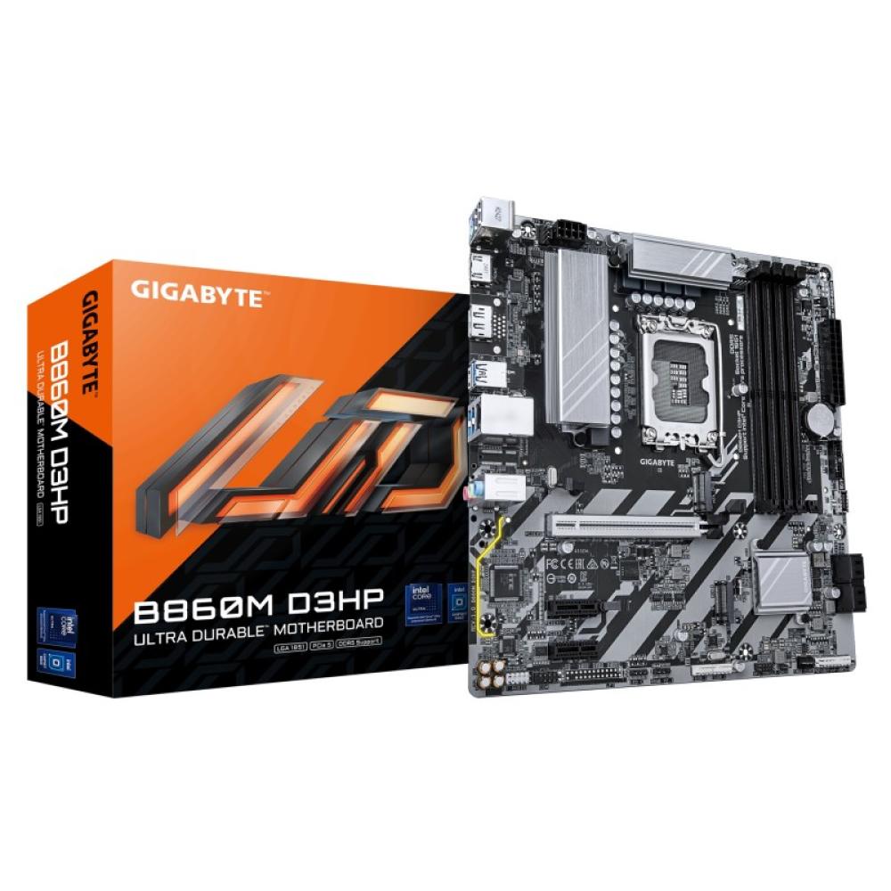 GIGABYTE - B860M D3HP Placa base - CPUs Intel Core Ultra, VRM de 4+1+2+1 fases, hasta 9066MHz DDR5, 2xPCIe 4.0 M.2, LAN GbE, USB