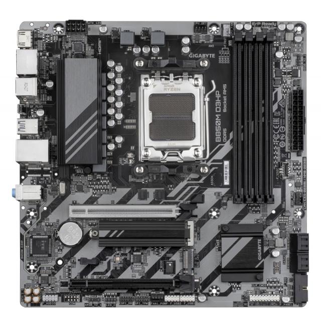 GIGABYTE - B850M D3HP Placa Base - Procesadores AMD Ryzen Serie 9000, 5+2+2 fases VRM digitales, hasta 8200MHz DDR5 (OC), 1xPCIe