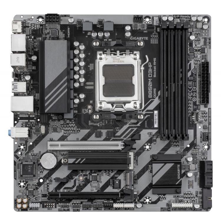 GIGABYTE - B850M D3HP Placa Base - Procesadores AMD Ryzen Serie 9000, 5+2+2 fases VRM digitales, hasta 8200MHz DDR5 (OC), 1xPCIe