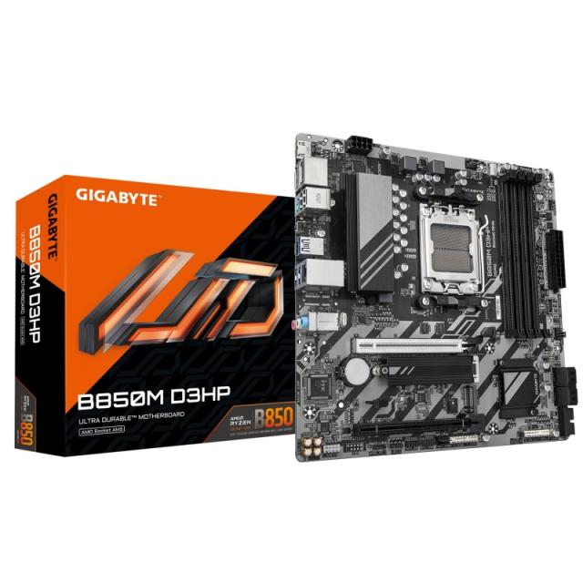 GIGABYTE - B850M D3HP Placa Base - Procesadores AMD Ryzen Serie 9000, 5+2+2 fases VRM digitales, hasta 8200MHz DDR5 (OC), 1xPCIe