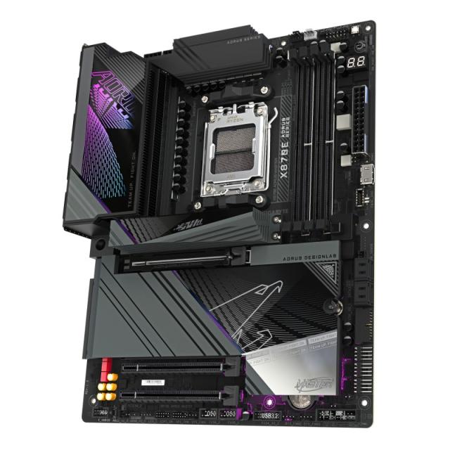 GIGABYTE - X870E AORUS MASTER Placa Base - Compatible con CPUs AMD Ryzen 9000, 16+2+2 fases VRM digitales, hasta 8600MHz DDR5 (O