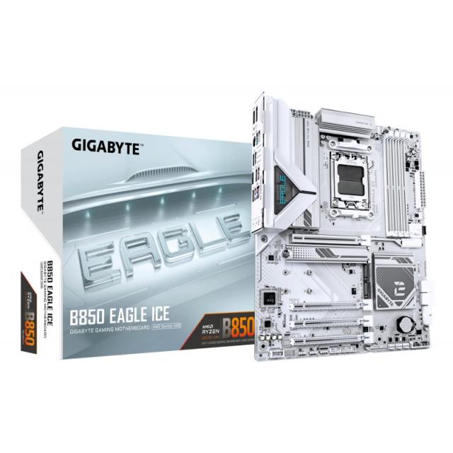 GIGABYTE - B850 EAGLE ICE Placa Base – Procesadores AMD Ryzen serie 9000, VRM digital de 8+2+2 fases, hasta 8200 MHz DDR5 (O.C),