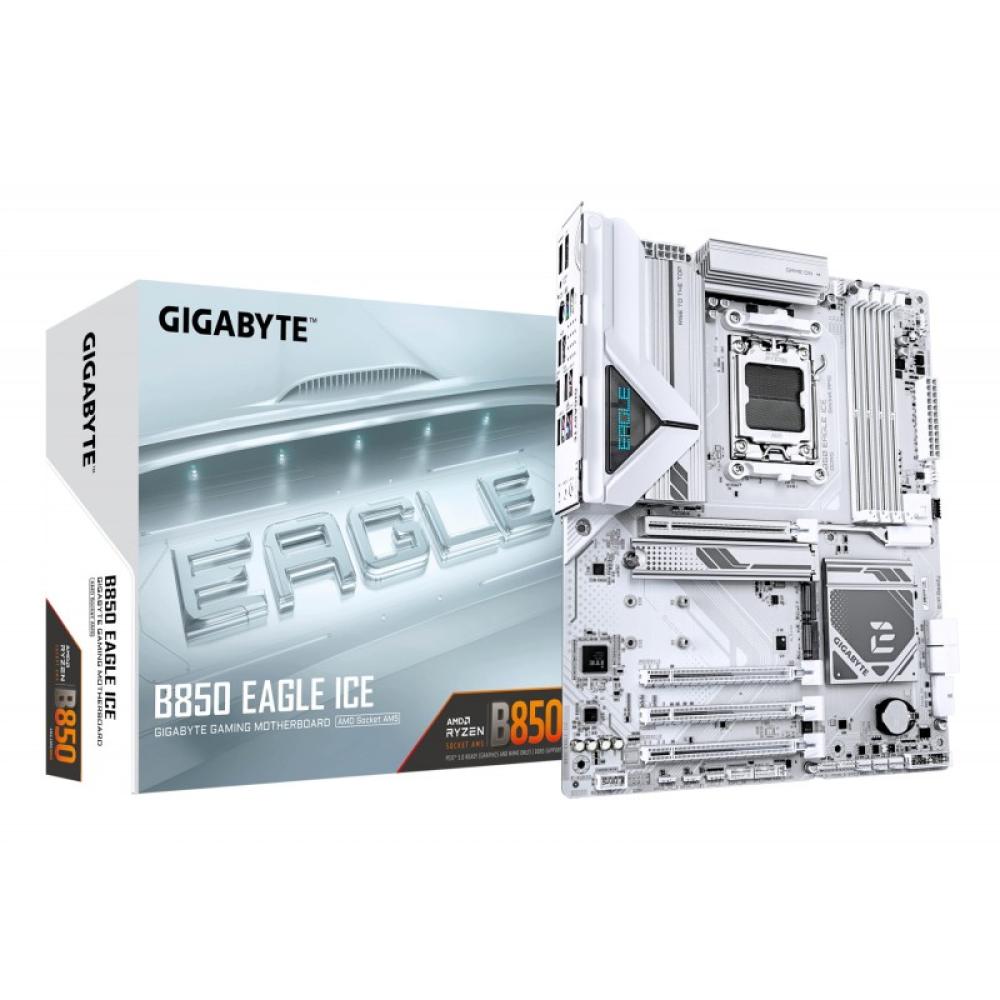 GIGABYTE - B850 EAGLE ICE Placa Base – Procesadores AMD Ryzen serie 9000, VRM digital de 8+2+2 fases, hasta 8200 MHz DDR5 (O.C),