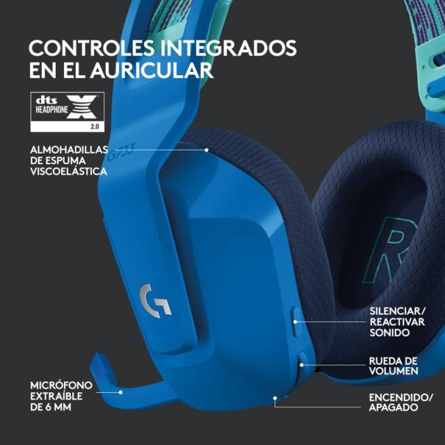 Logitech G - 981-000943 auricular y casco Auriculares Inalámbrico Diadema Juego Azul