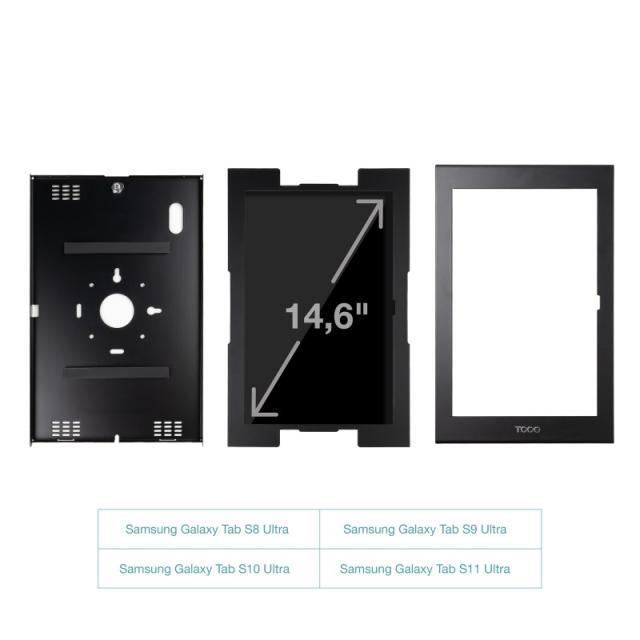 TooQ - Marco Antirrobo para Tablets de 14,6”, Negro