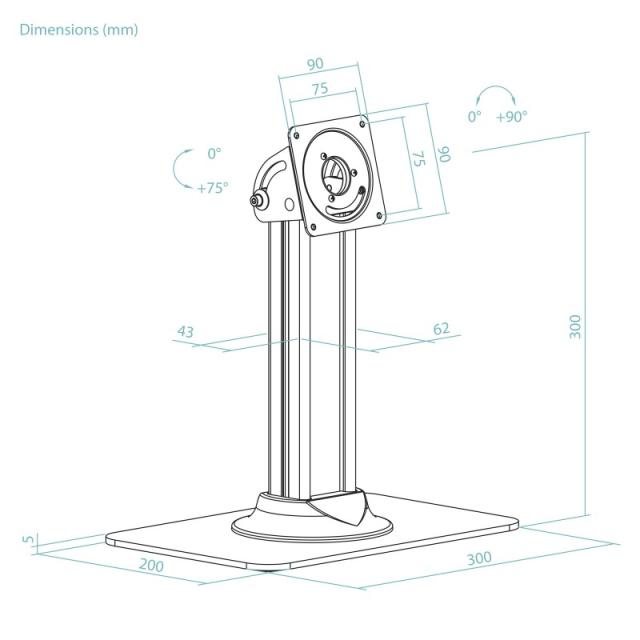 TooQ - Soporte de Mesa para Marco Antirrobo Tablet