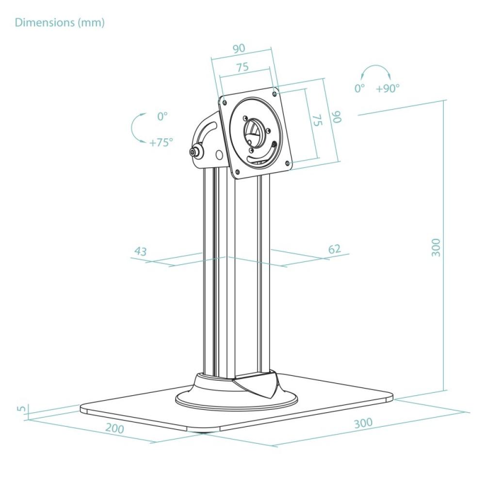 TooQ - Soporte de Mesa para Marco Antirrobo Tablet