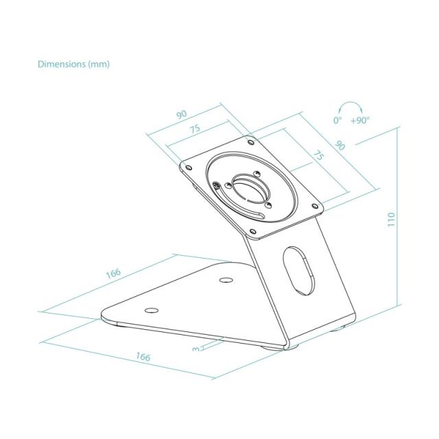 TooQ - Soporte de Mesa o Pared para Marco Antirrobo Tablet