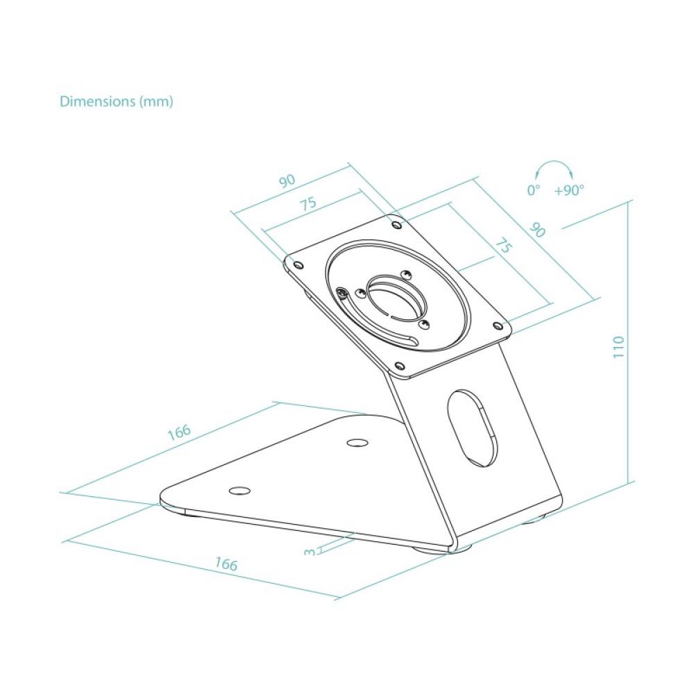 TooQ - Soporte de Mesa o Pared para Marco Antirrobo Tablet