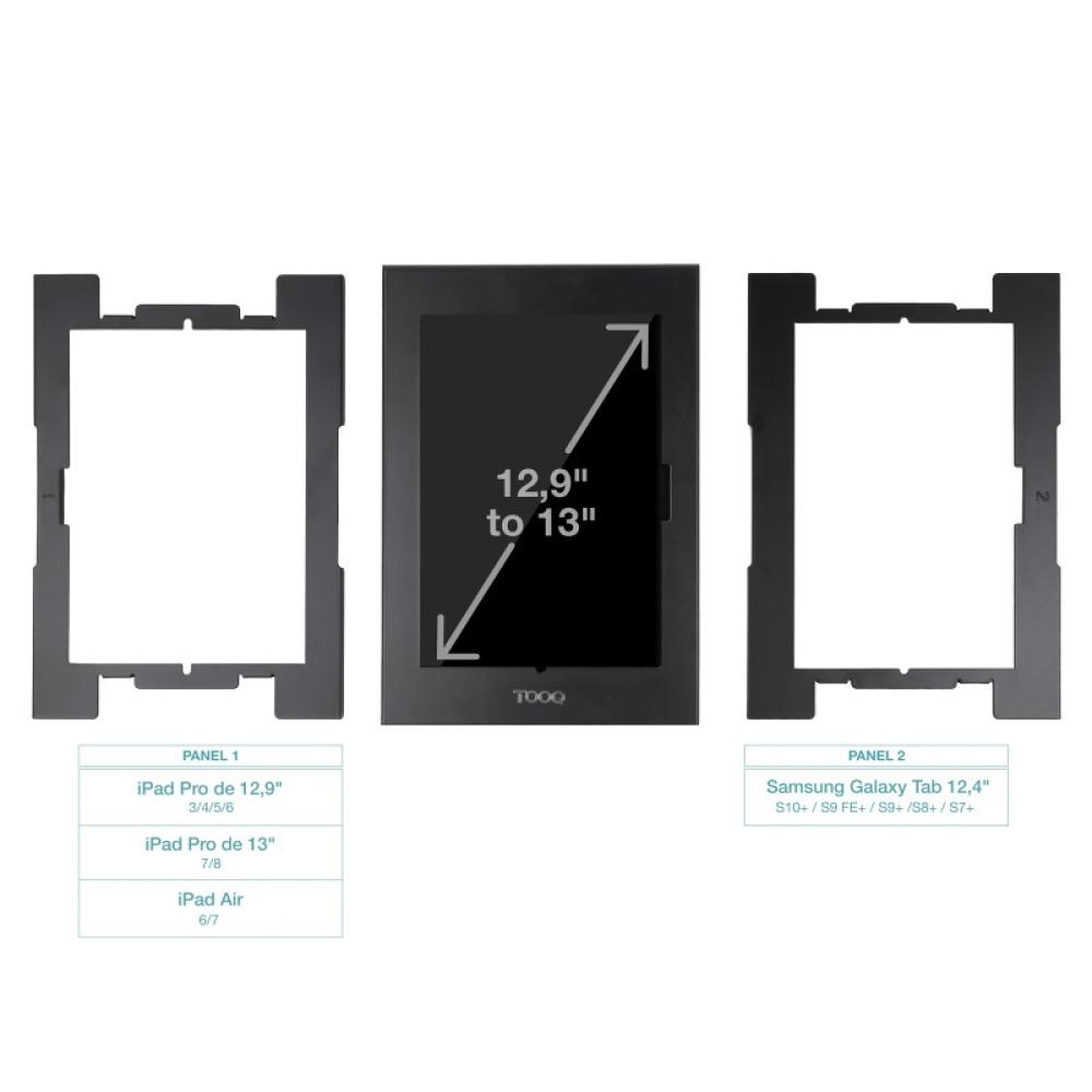 TooQ - Marco Antirrobo para Tablets de 12,4” a 13”, Negro