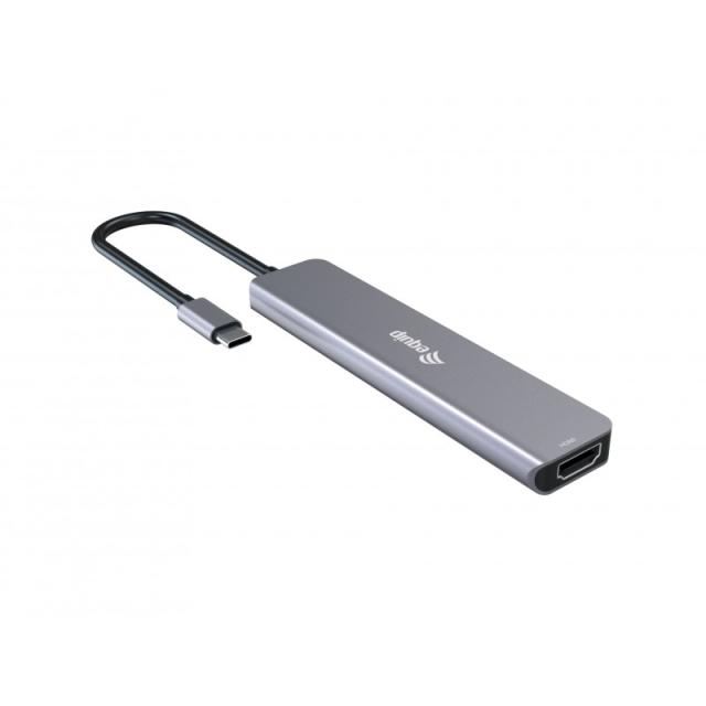 Equip - 133500 base para portátil y replicador de puertos Alámbrico USB 3.2 Gen 1 (3.1 Gen 1) Type-C Gris