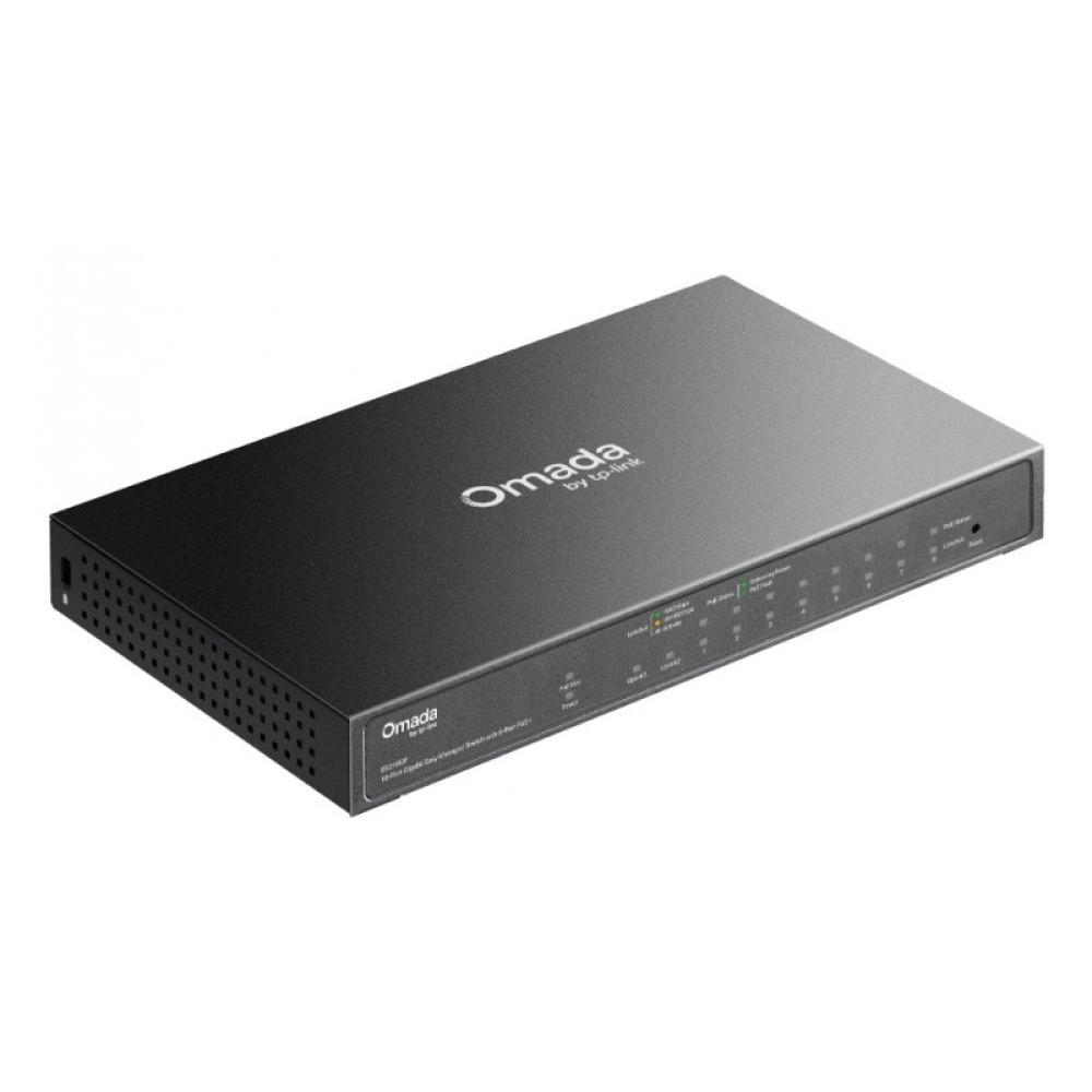 TP-Link - Omada ES210GP switch Gestionado L2 Gigabit Ethernet (10/100/1000) Energía sobre Ethernet (PoE) DIN rail Negro