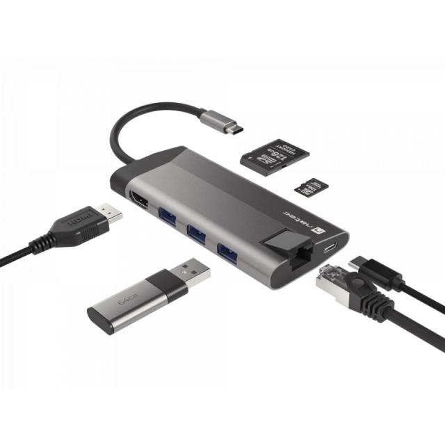 NATEC - Fowler Plus USB Tipo C Negro, Gris
