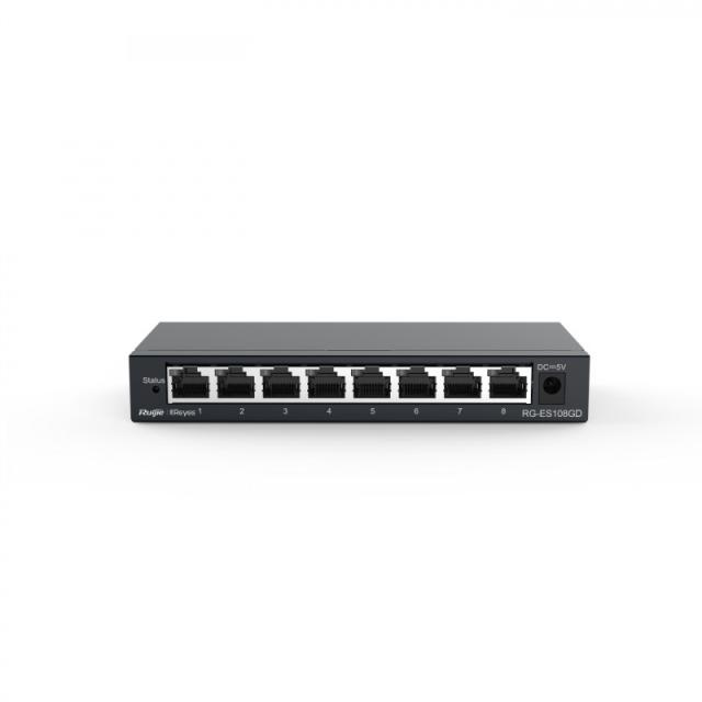 Ruijie Networks - RG-ES108GD switch No administrado Gigabit Ethernet (10/100/1000) Negro