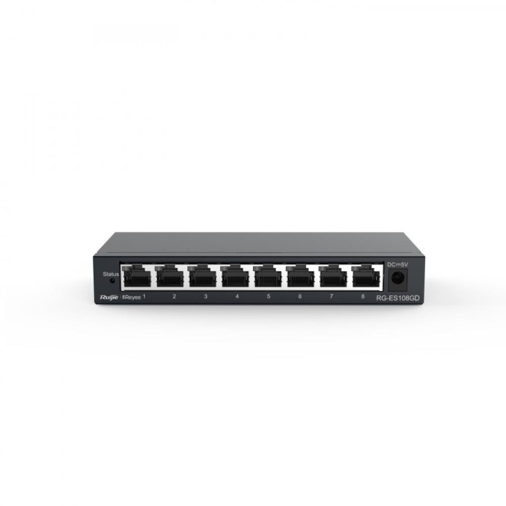 Ruijie Networks - RG-ES108GD switch No administrado Gigabit Ethernet (10/100/1000) Negro