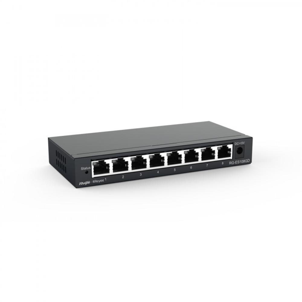 Ruijie Networks - RG-ES108GD switch No administrado Gigabit Ethernet (10/100/1000) Negro