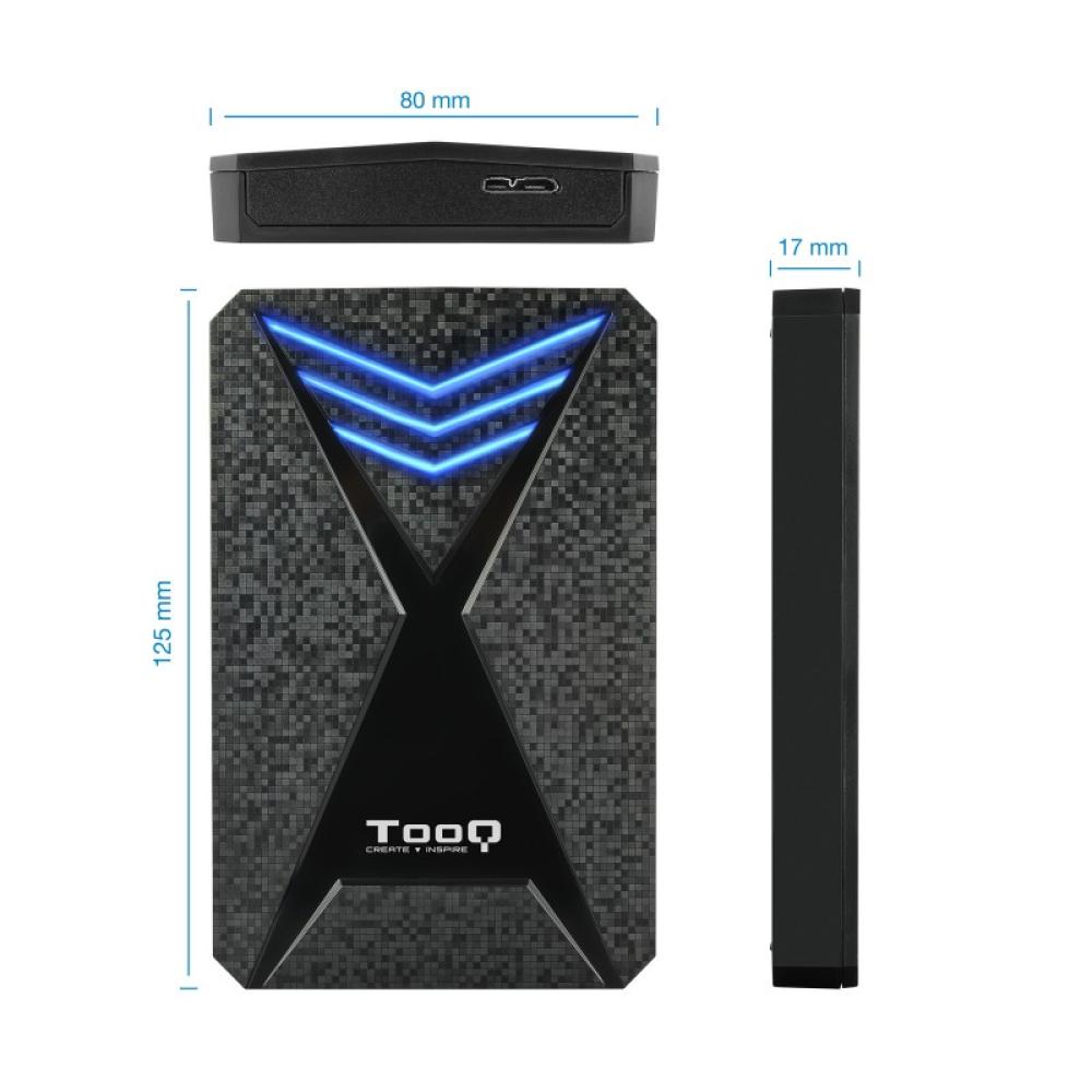 TooQ - TQE-2550BL caja para disco duro externo Carcasa de disco duro/SSD Negro 2.5"