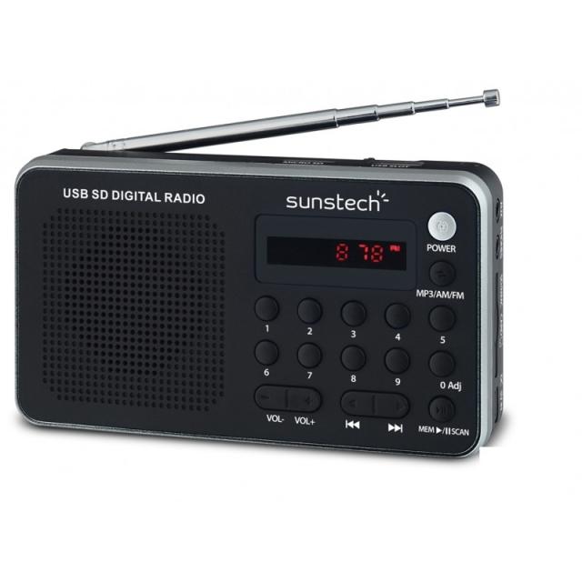 Sunstech - Portable digital AM/FM radio silver Portátil Analógica Negro, Plata