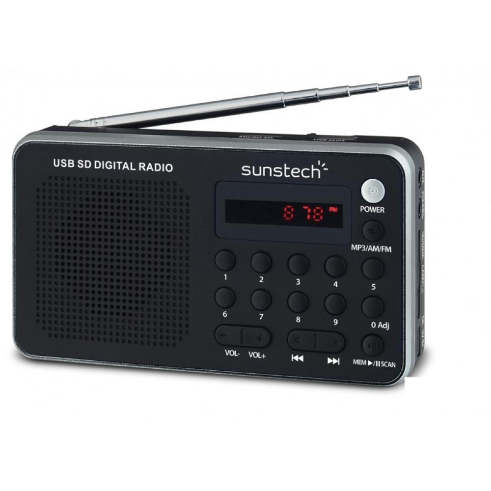 Sunstech - Portable digital AM/FM radio silver Portátil Analógica Negro, Plata