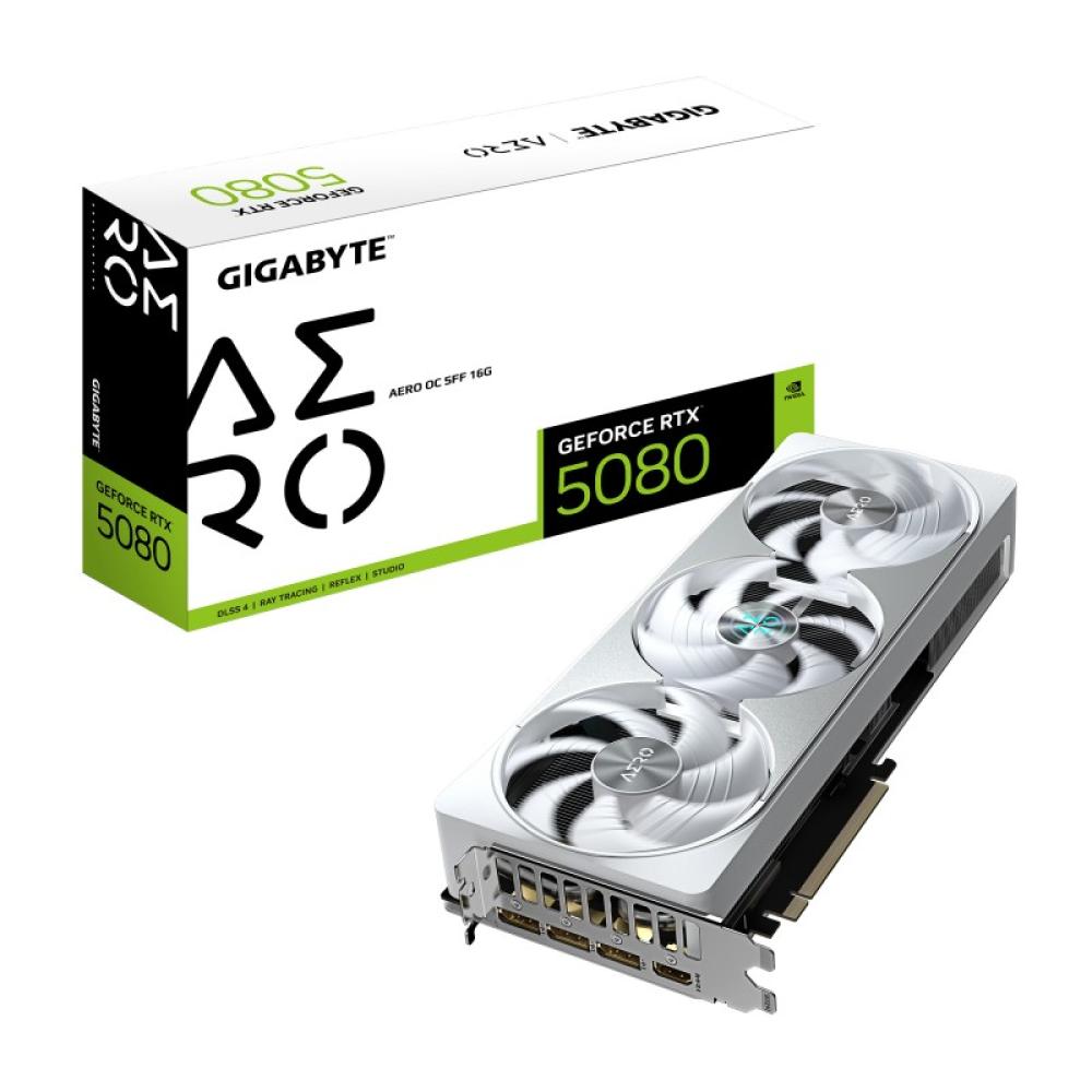 GIGABYTE - GeForce RTX 5080 AERO OC SFF 16G Tarjeta Gráfica - 16GB GDDR7, 256 bits, PCI-E 5.0, 2730MHz Core Clock, 3 x DisplayPo