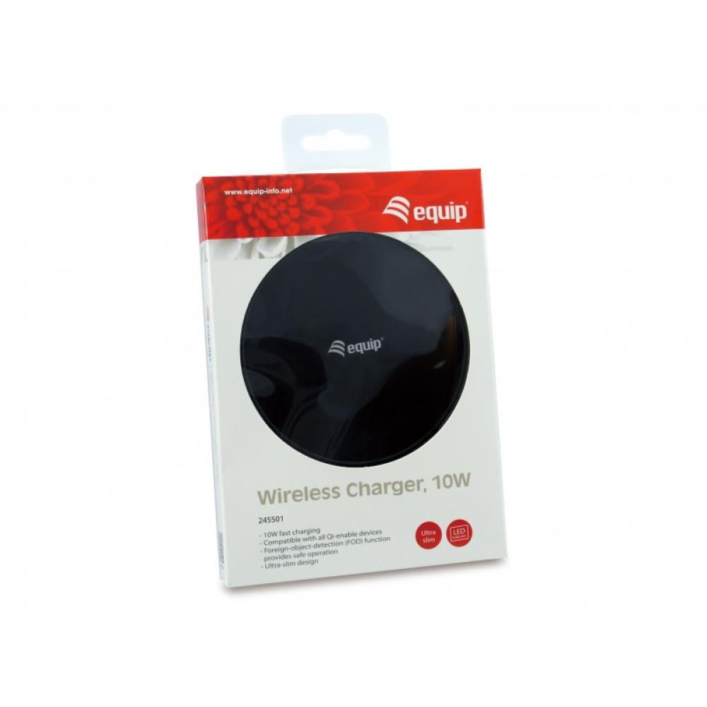 Equip - 245501 cargador de dispositivo móvil Universal Negro USB Cargador inalámbrico Interior