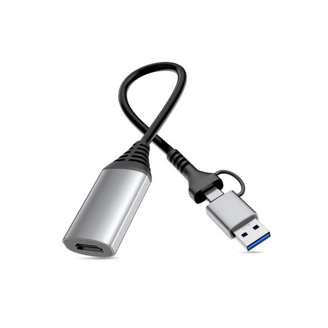 Equip - 133498 Adaptador gráfico USB 1920 x 1080 Pixeles Gris